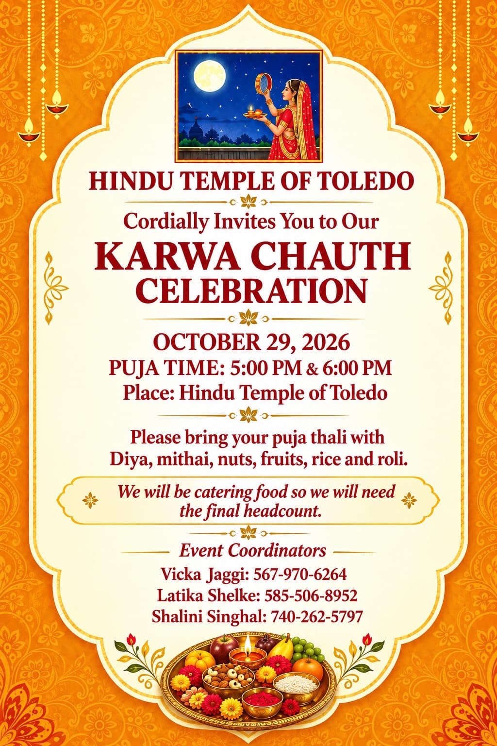 Karwa Chauth Celebration event poster